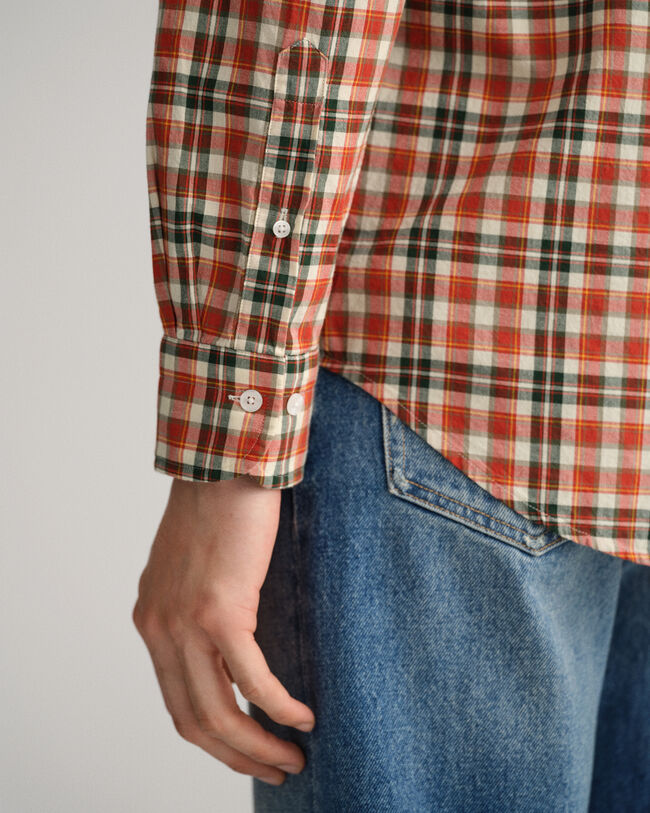 Regular Fit Broadcloth Hemd mit Tartan-Muster