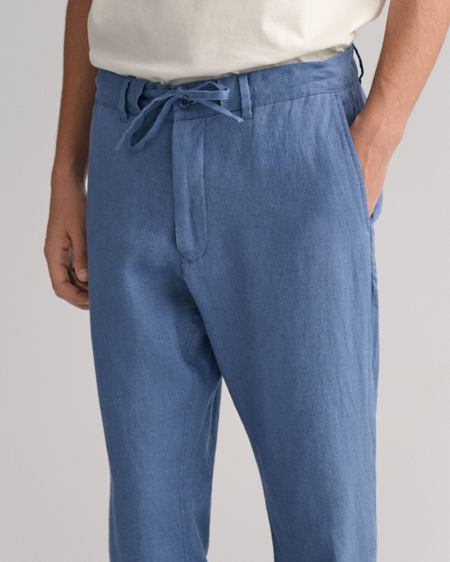 Relaxed Fit Leinen Kordelzughose