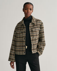 Tweed Blazerjacke mit Karomuster
