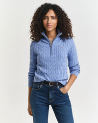 Zopfstrick-Troyer aus Stretch-Baumwolle