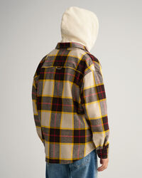 Woll-Hemdjacke mit Tartan-Muster