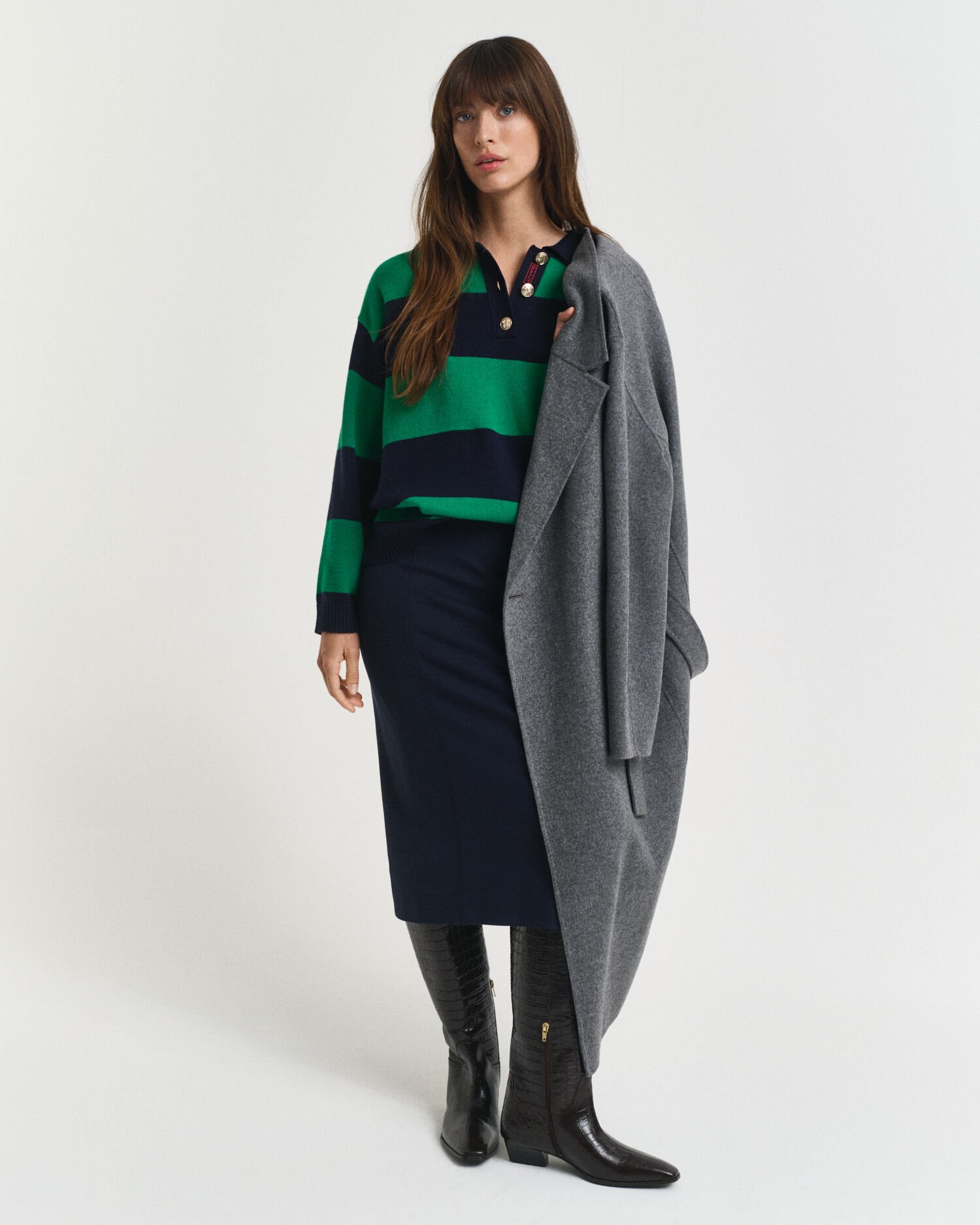 Strick Rugger mit Streifen