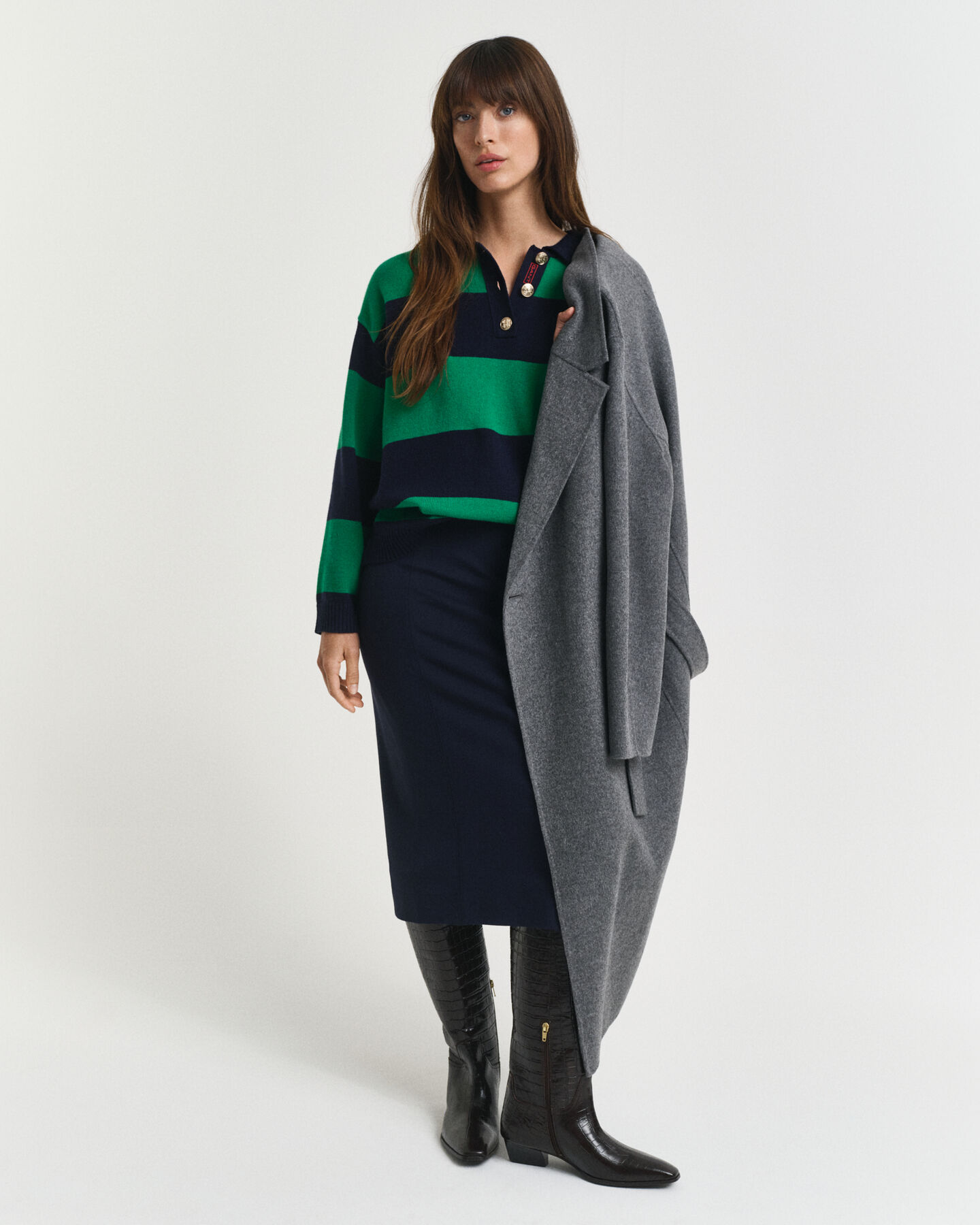 Strick Rugger mit Streifen