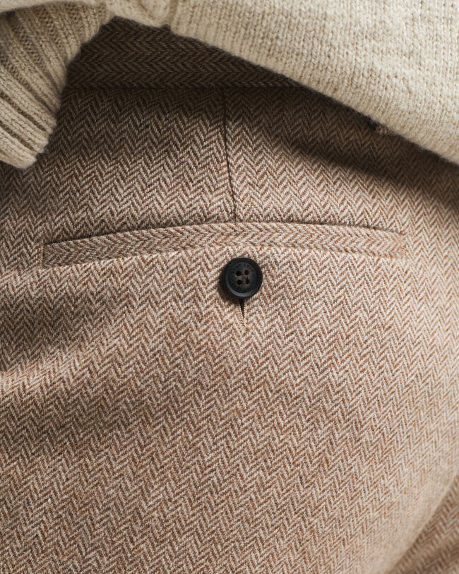 Slim Fit Herringbone Anzughose