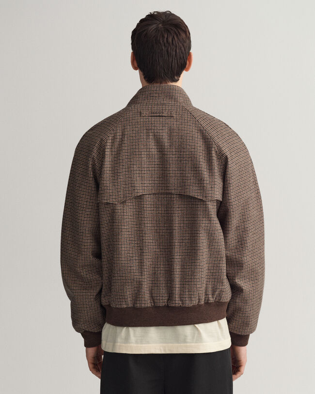 Karierte Harrington Jacke aus Wolle