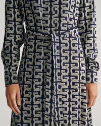 G Patterned Hendblusenkleid