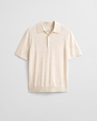 Kurz&auml;rmeliger Polopullover aus extrafeiner Merinowolle