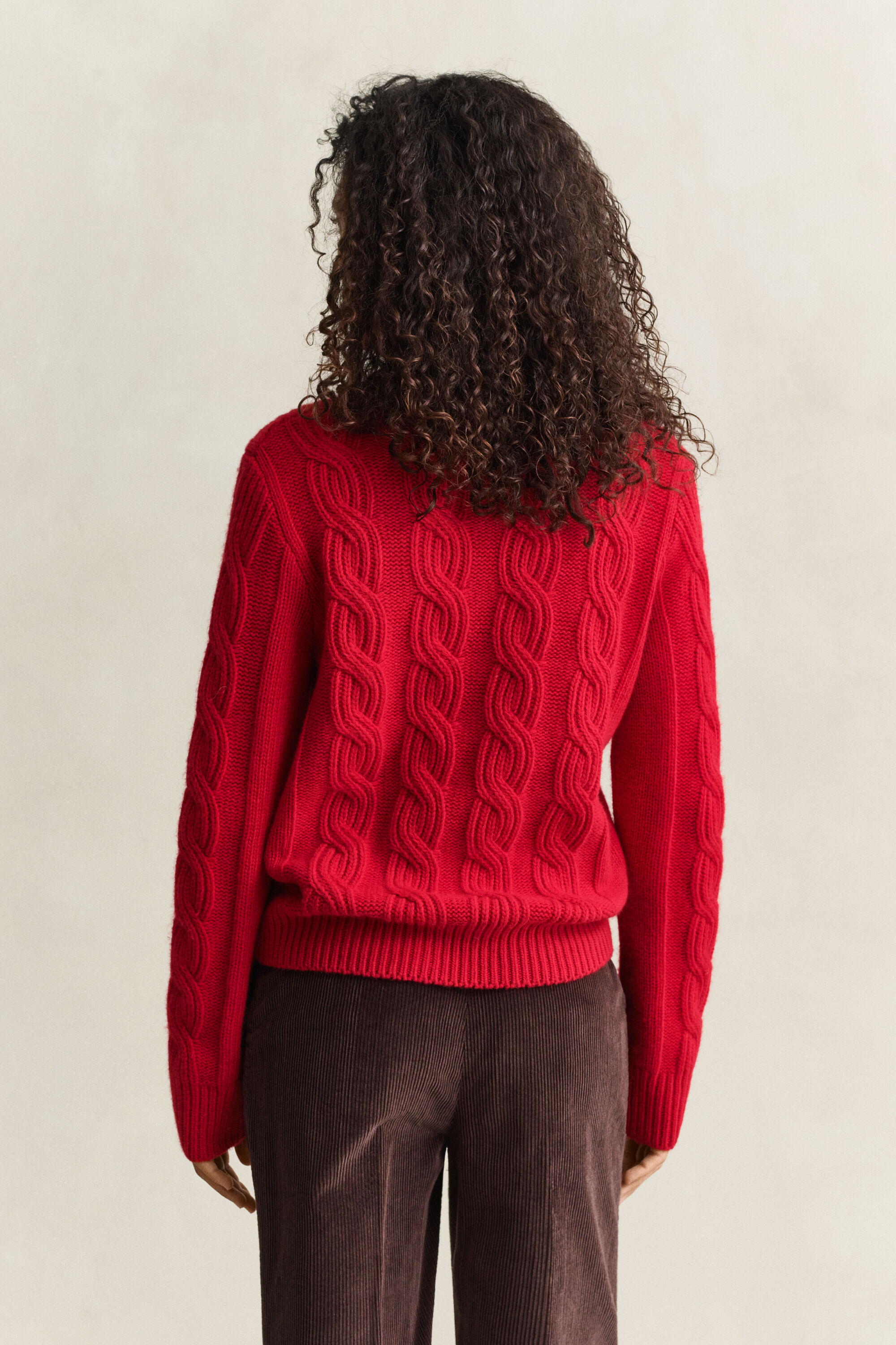 Zopfstrickpullover aus Wollmix