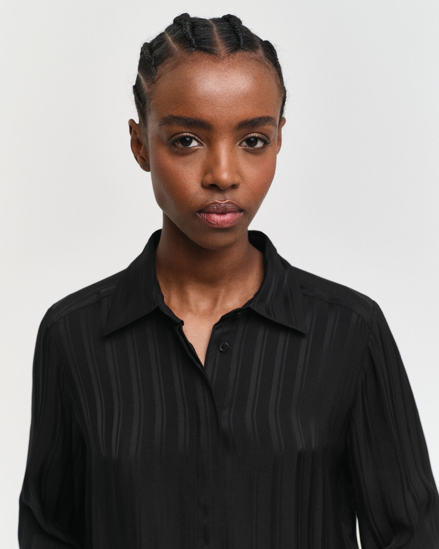 Regular Fit Satinbluse mit Streifen