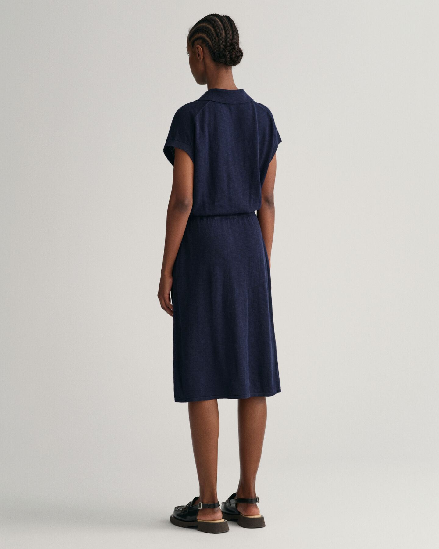 Kleid mit Kragen aus Leinenmischung