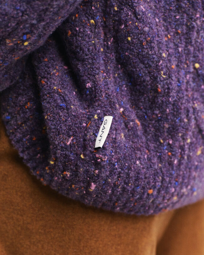 Bouclé Zopfstrick Pullover
