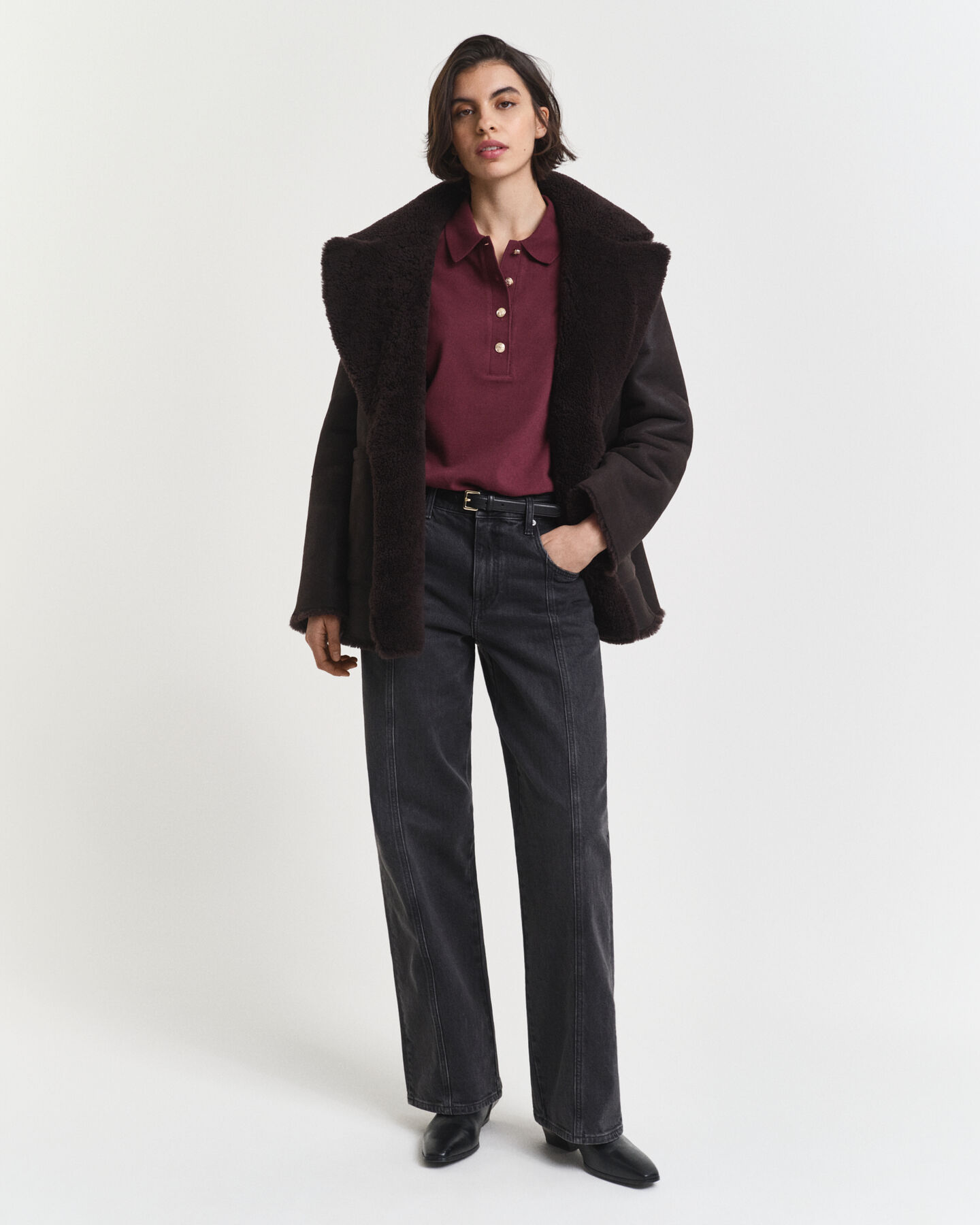 Langarm-Poloshirt aus Piqué