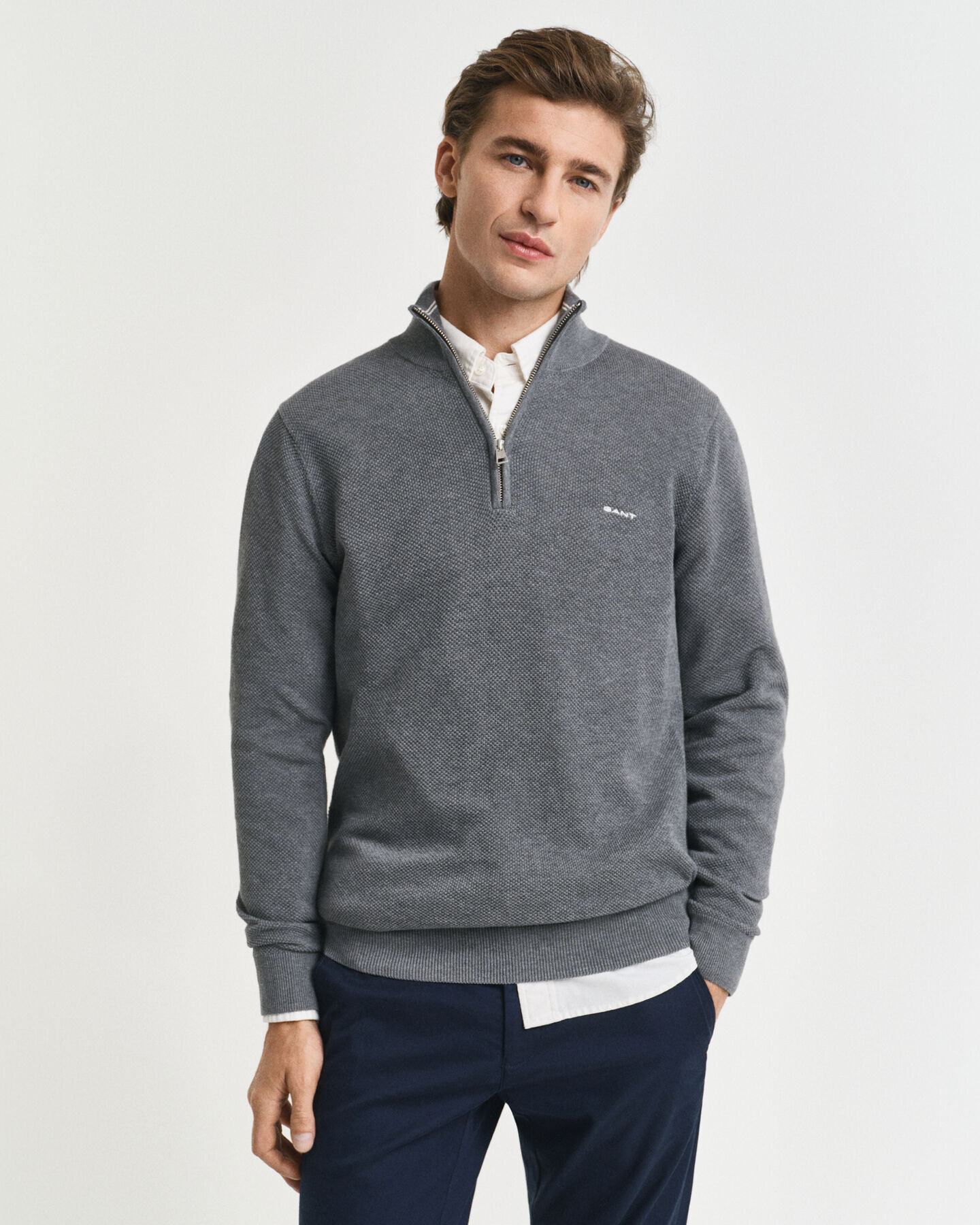 Troyer aus Baumwoll-Piqué