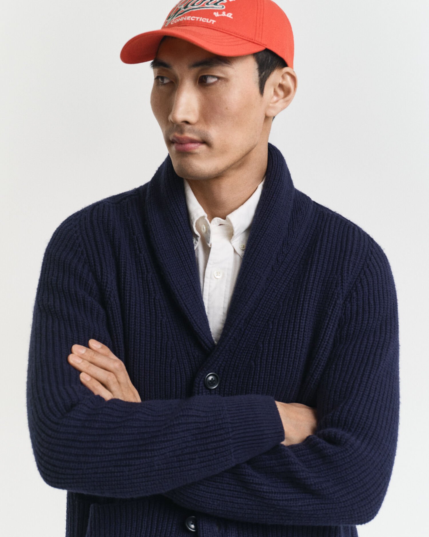 Wollmix Strickjacke mit Schalkragen