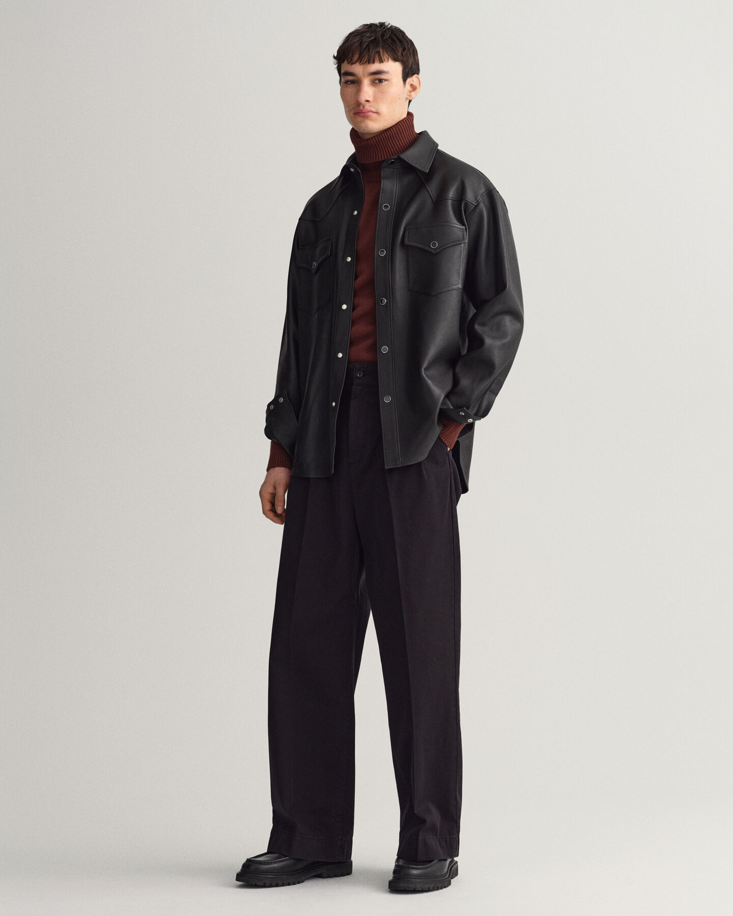 Relaxed Fit Rodeo Lederhemd