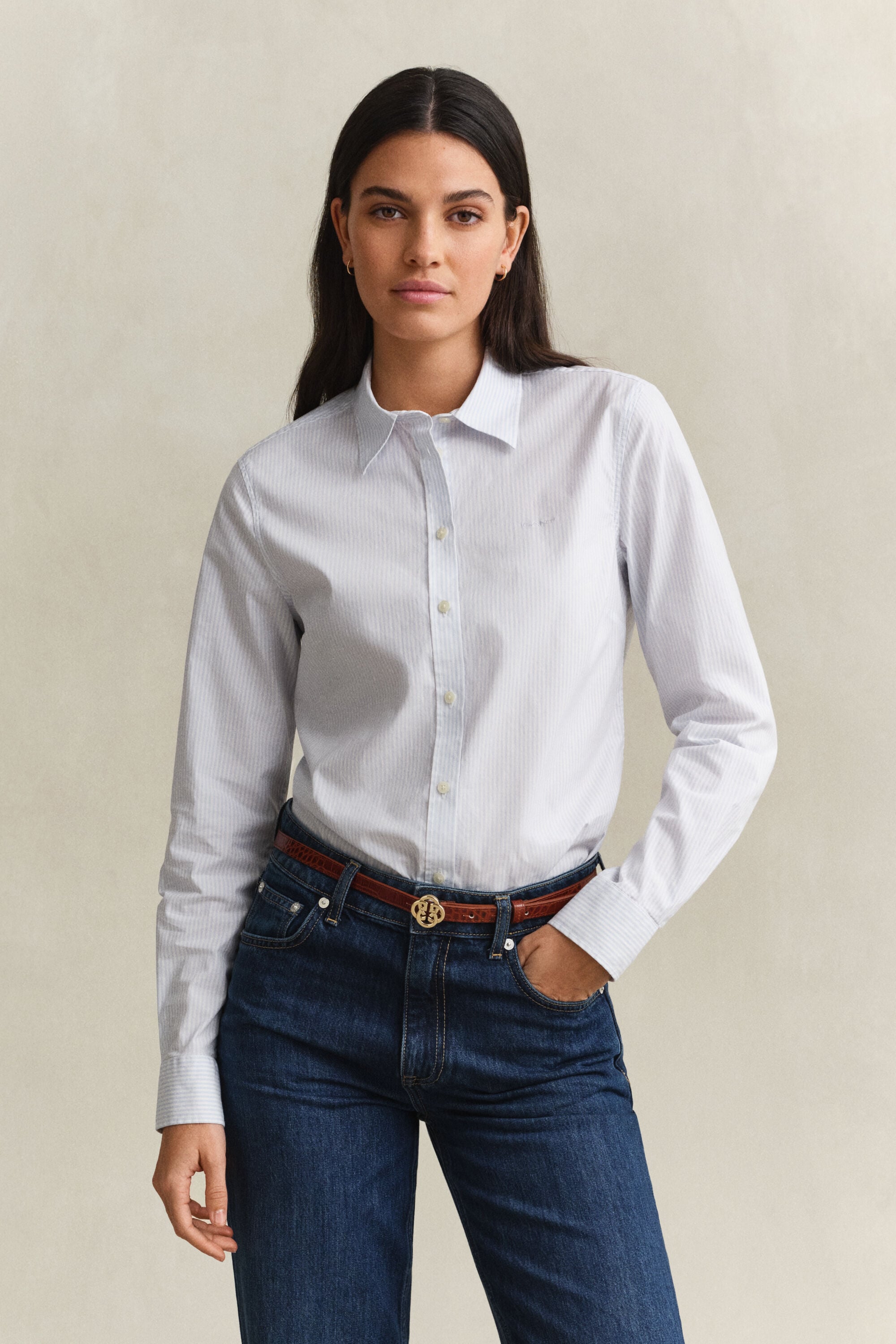 Gestreifte Popeline-Bluse