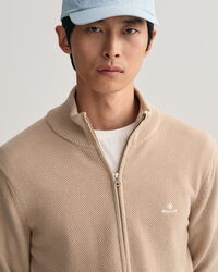 Strickjacke aus Baumwoll-Piqu&eacute;