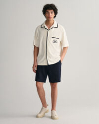 Relaxed Fit Terry Cloth Kurzarmhemd