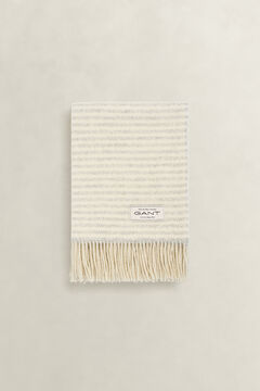 Gestreifte Wolldecke — LIGHT GREY 3
