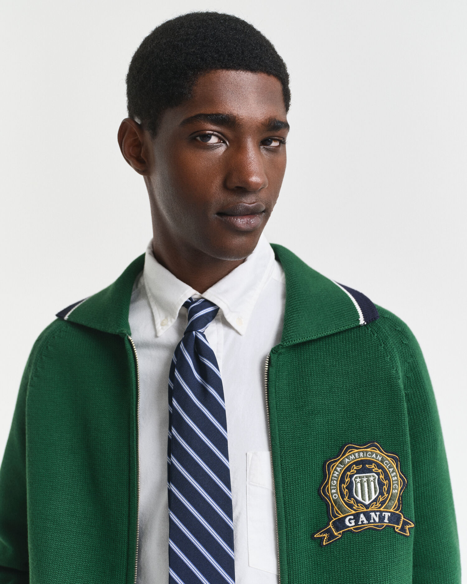 GANT 1949 Graphic Strickjacke mit Reißverschluss