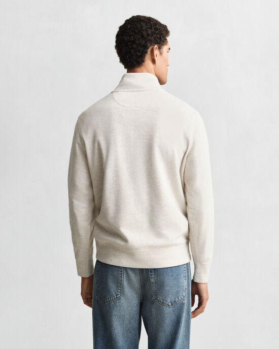Leichtes Sacker Rib Sweatshirt mit Reißverschlusskragen
