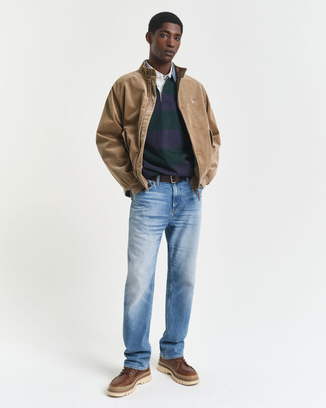 Gestreiftes Heavy Rugger mit Chambray-Kragen