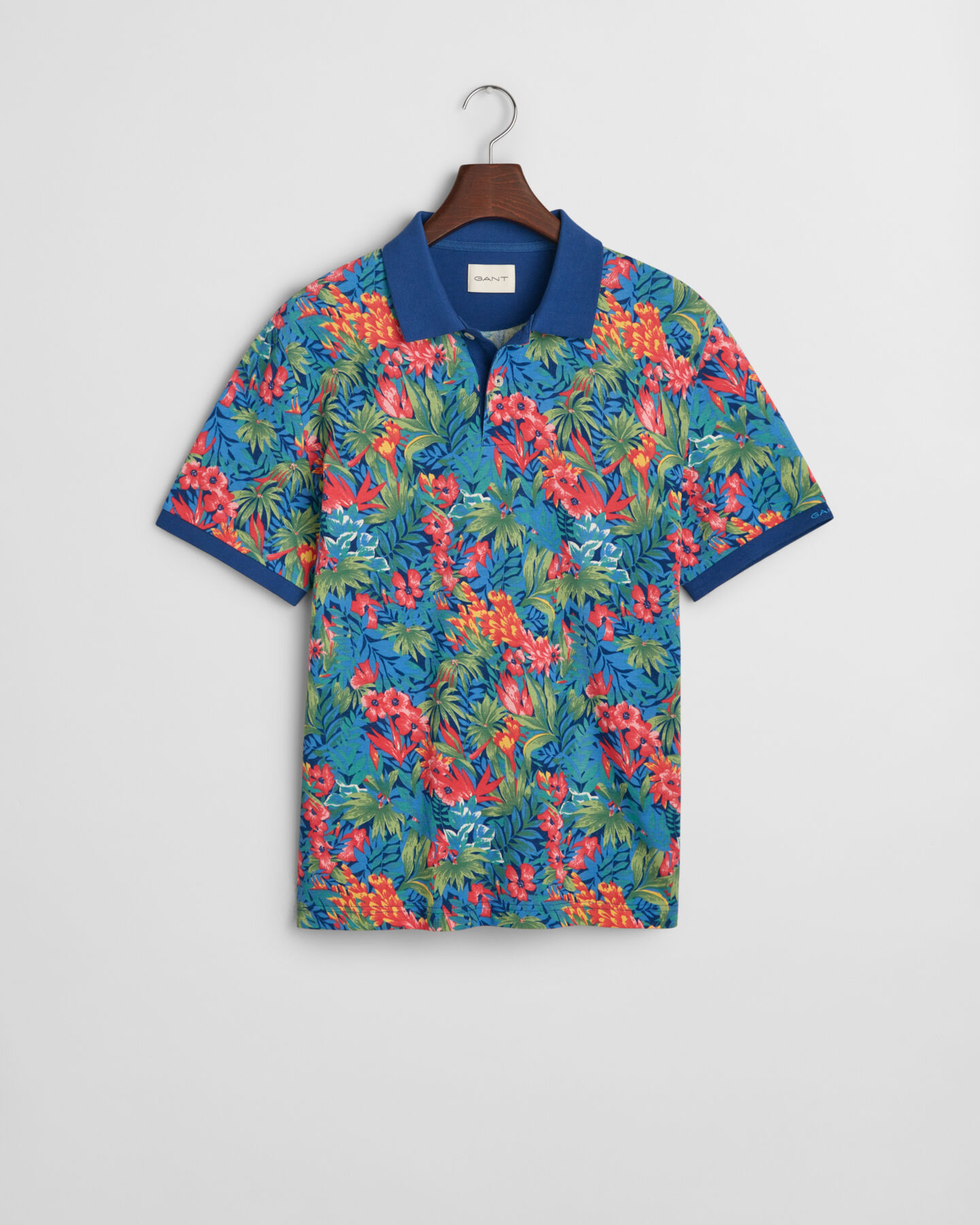 Mehrfarbiges Tropical Print Poloshirt