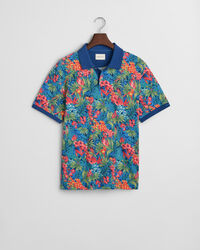 Mehrfarbiges Tropical Print Poloshirt