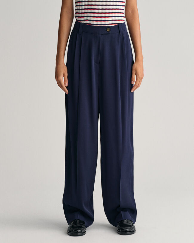 Loose Fit Chinohose mit niedriger Bundhöhe und weitem Bein