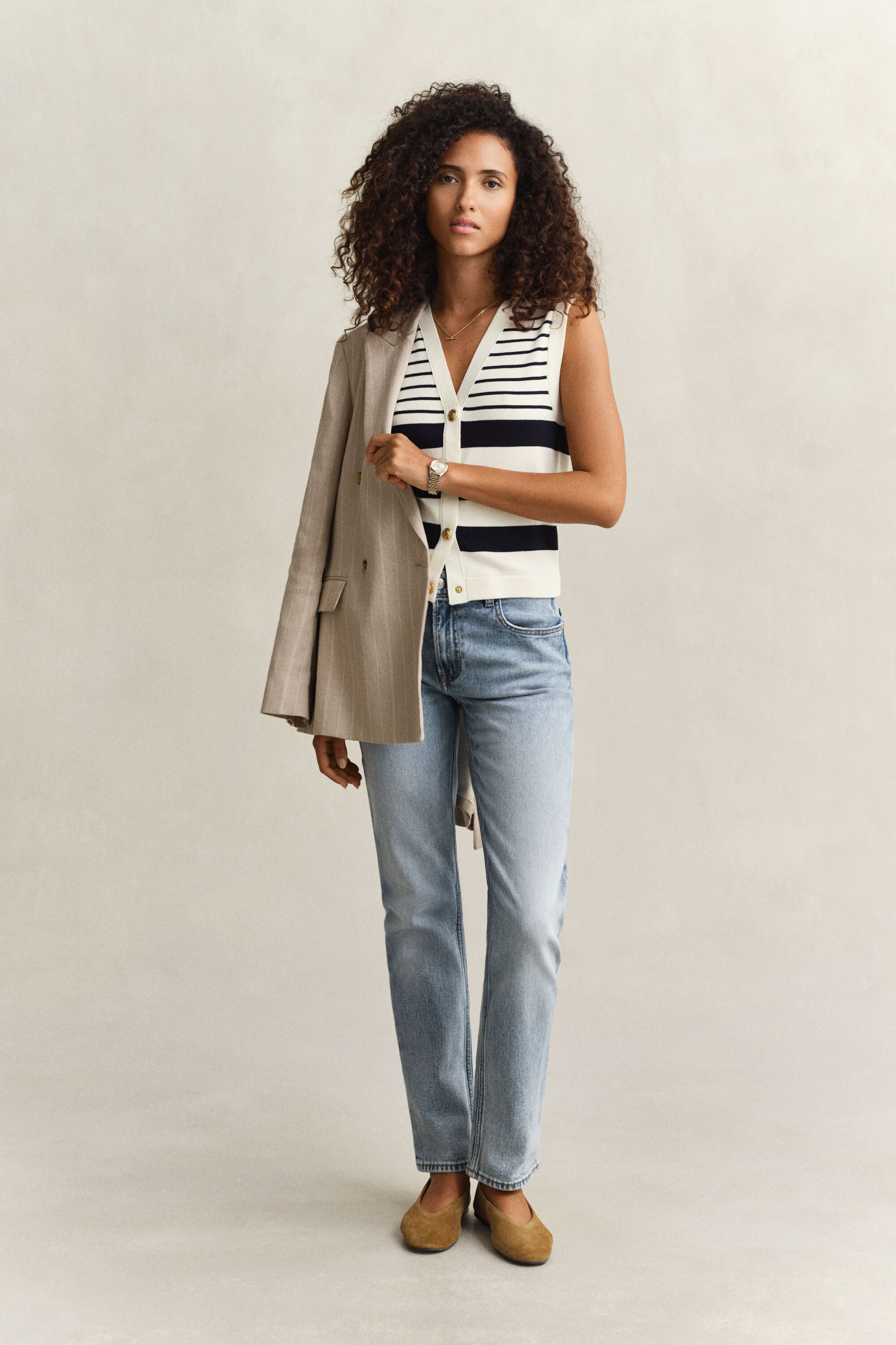 Gestreifte Strickweste