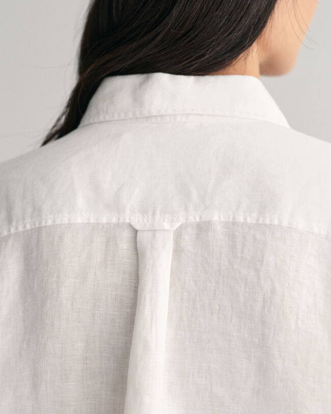 Verkürzte Relaxed Fit Leinen Bluse