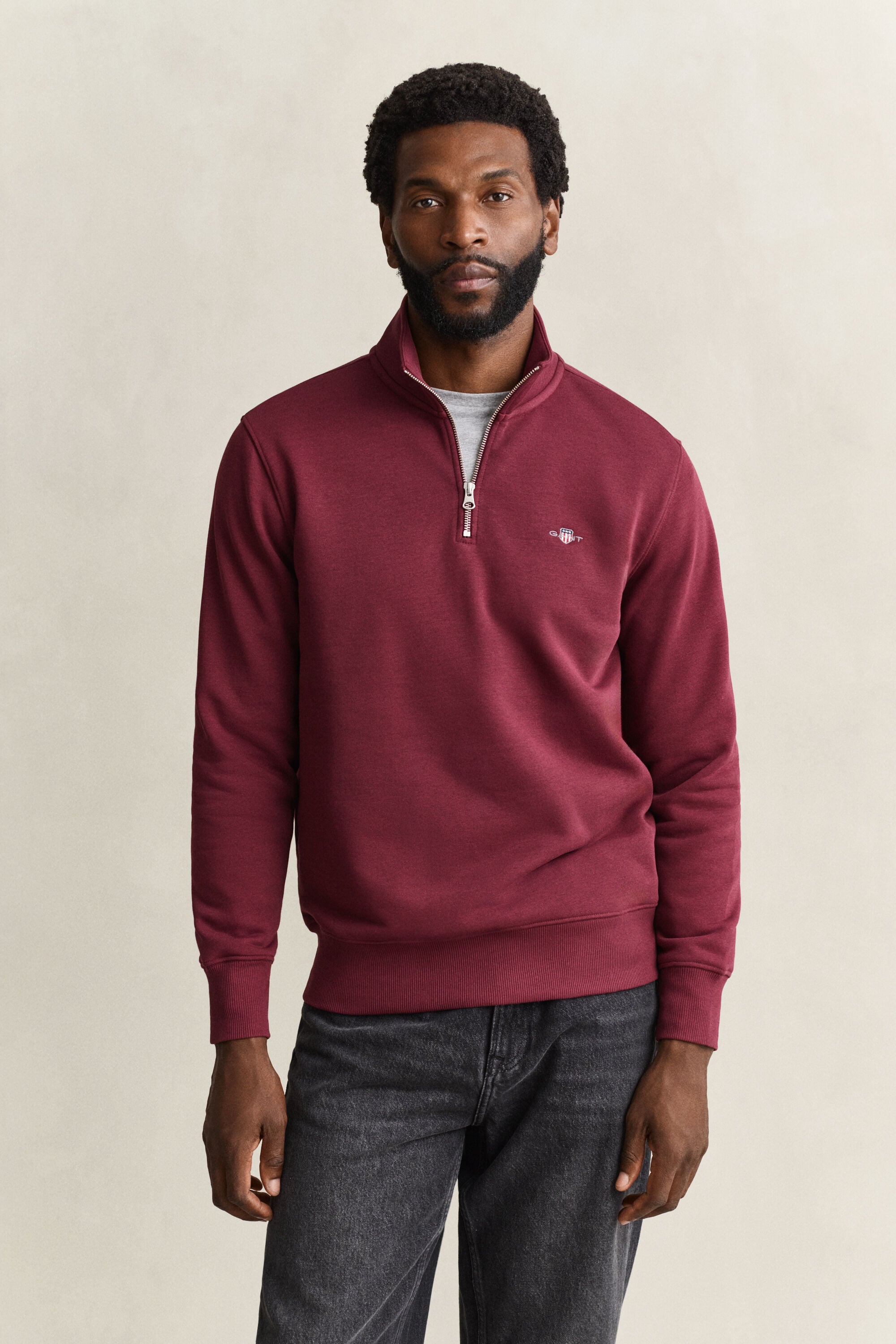 Shield Sweatshirt mit halblangem Reißverschluss