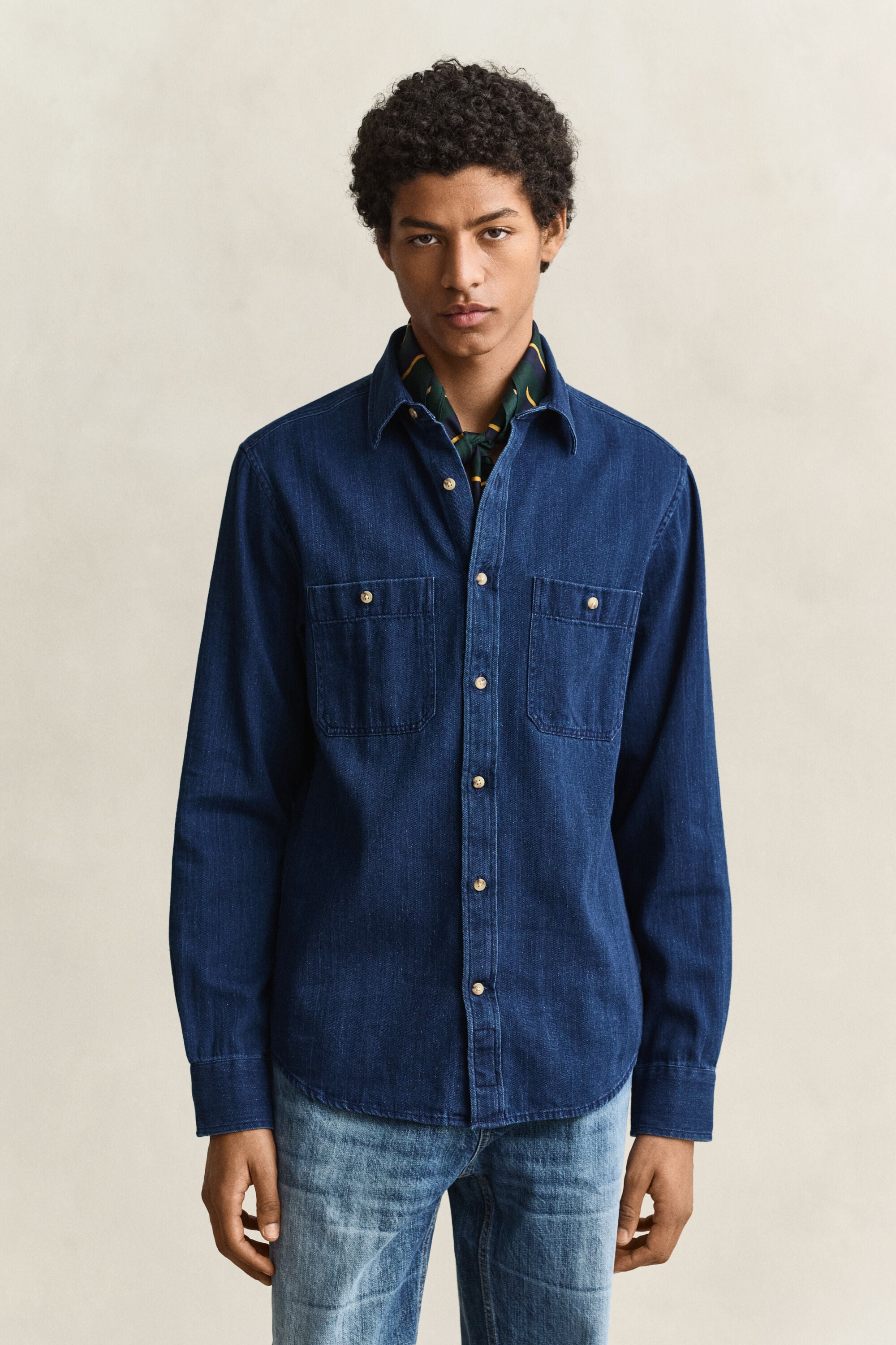 Indigo Herringbone Hemd