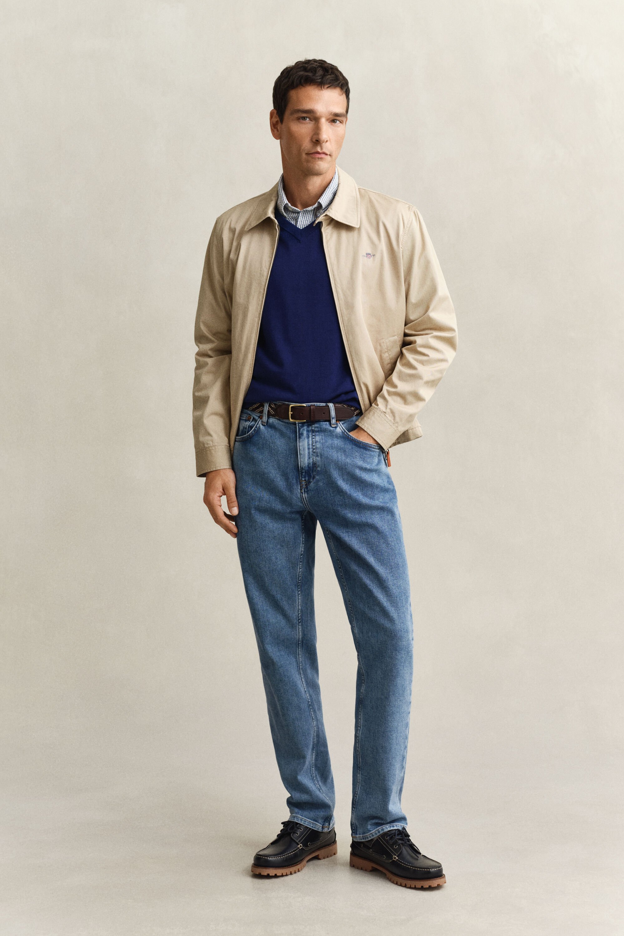 Klassischer V-Neck Pullover aus Baumwolle