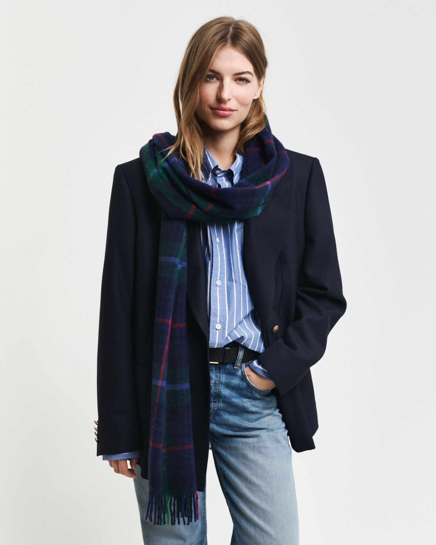 Karierter Schal mit Kaschmiranteil