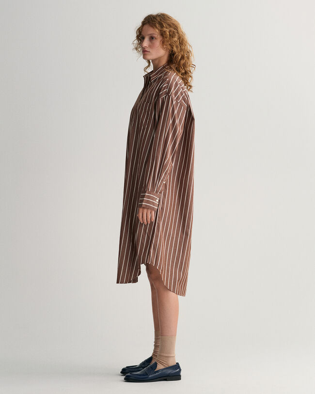 Oversized Hemdblusenkleid mit Streifen