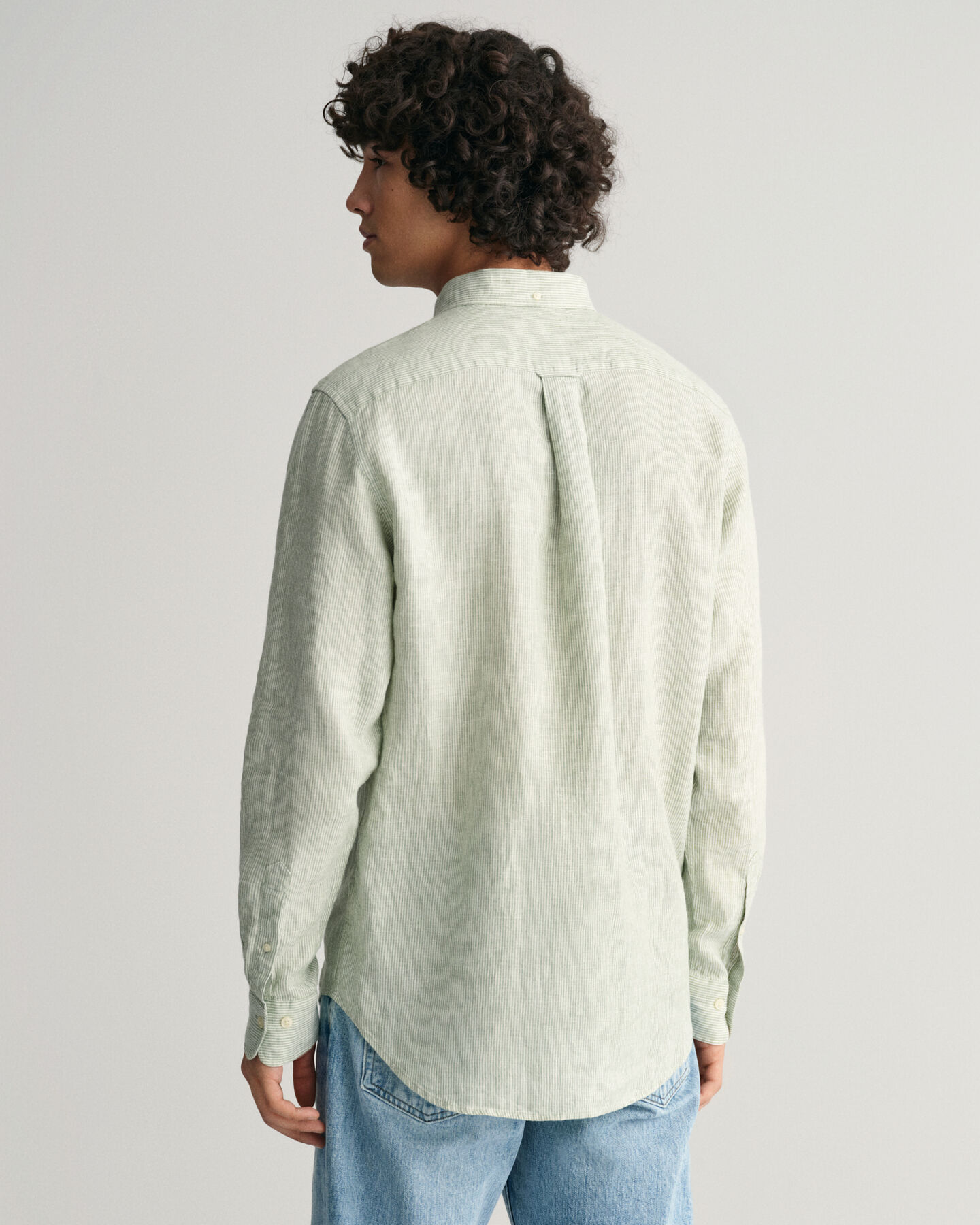 Regular Fit Leinen Hemd mit Streifen