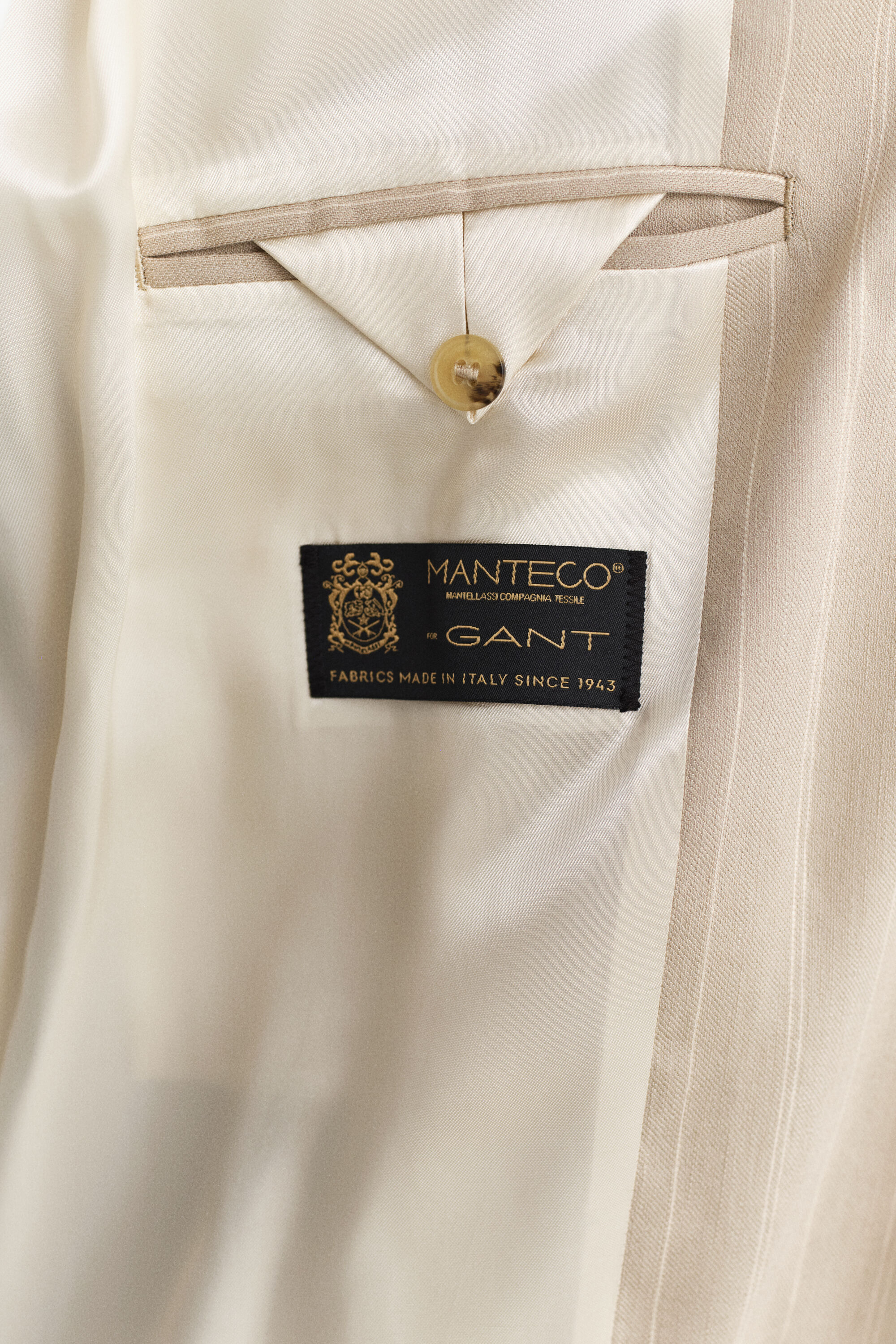 Pinstripe Mantel aus Leinenmix