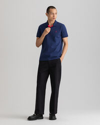 Piqué Rugger Poloshirt mit Kontrastkragen