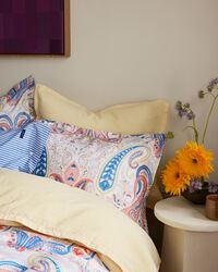 Einzelbettbezug aus Baumwolle und Leinen