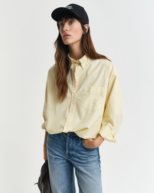 Oversized Fit Oxford-Bluse