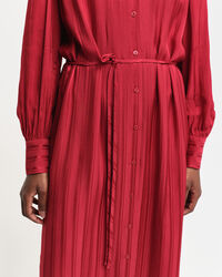 Hemdblusenkleid mit Satinstreifen