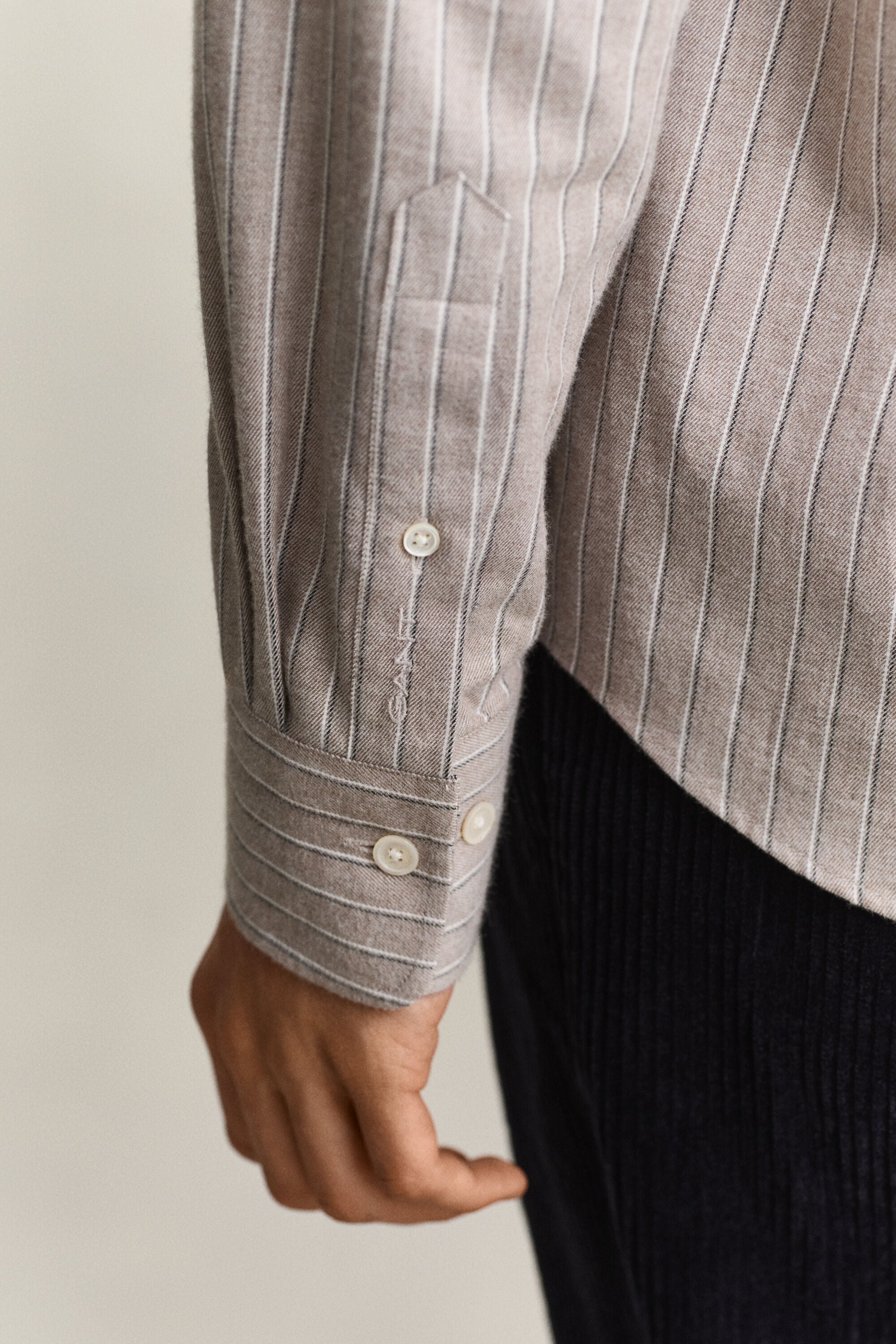 Gestreiftes Flanellhemd aus Melange-Garn