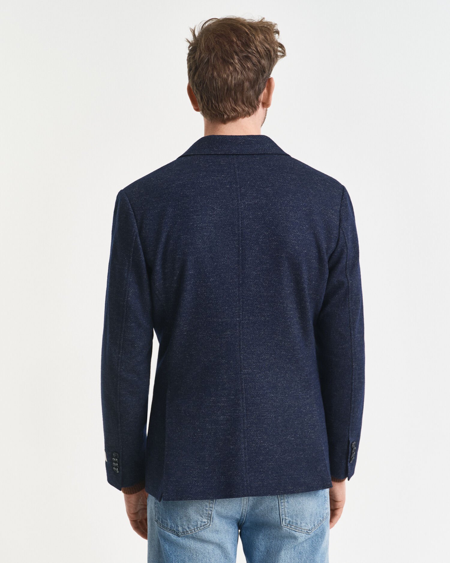 Zweifarbiges Sakko aus Woll-Baumwoll-Jersey