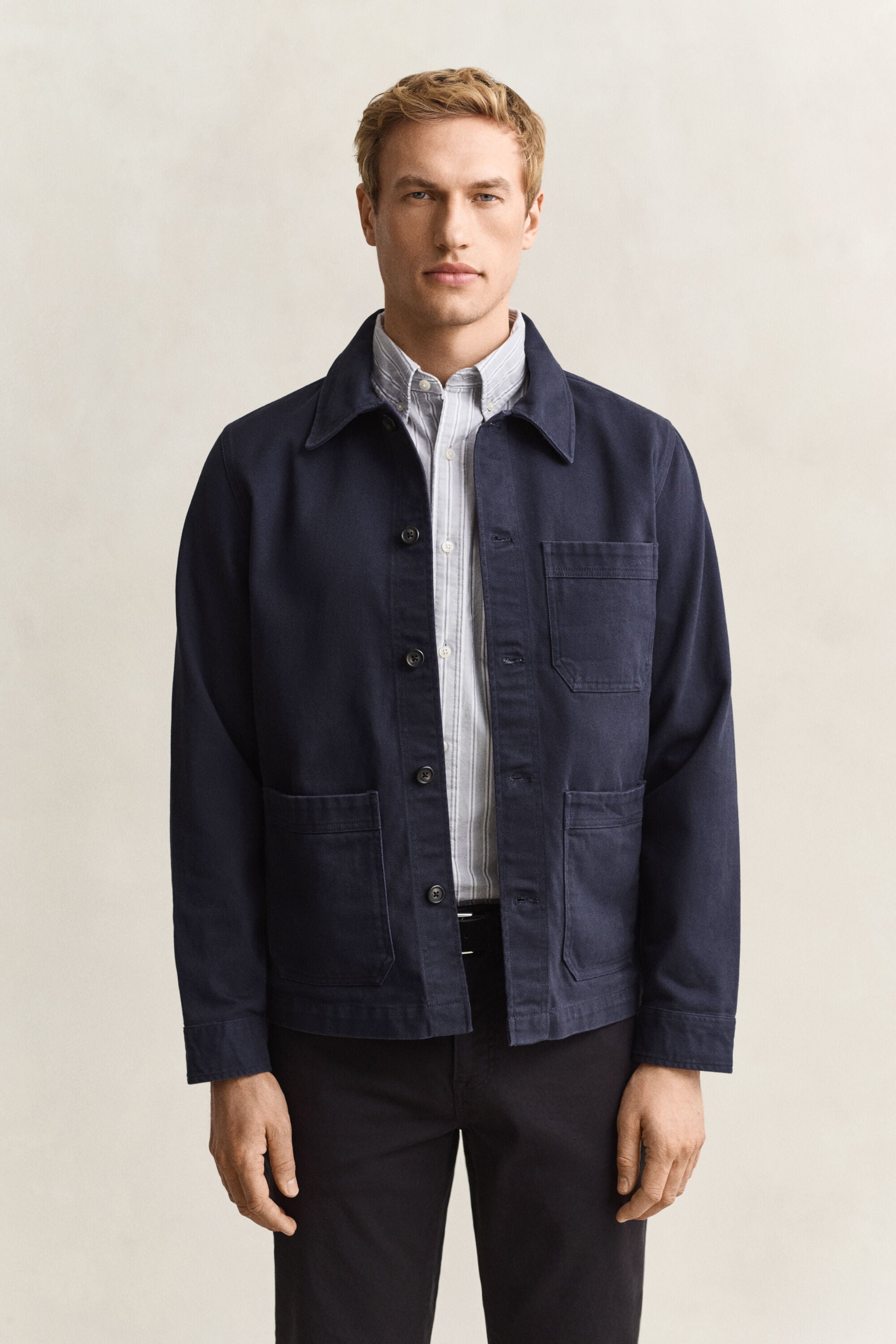 Hemdjacke aus gebürstetem Twill