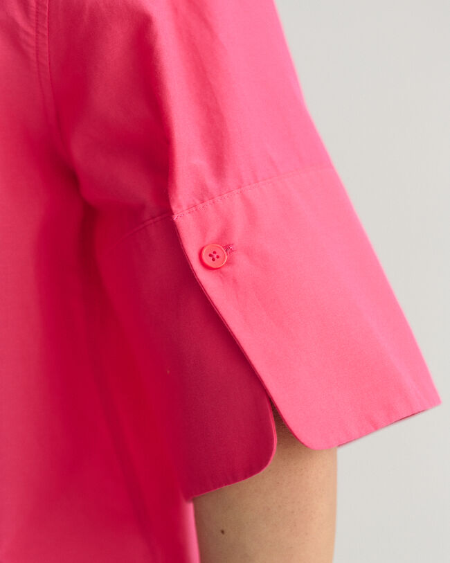 Relaxed Fit Baumwoll Seiden Kurzarmbluse