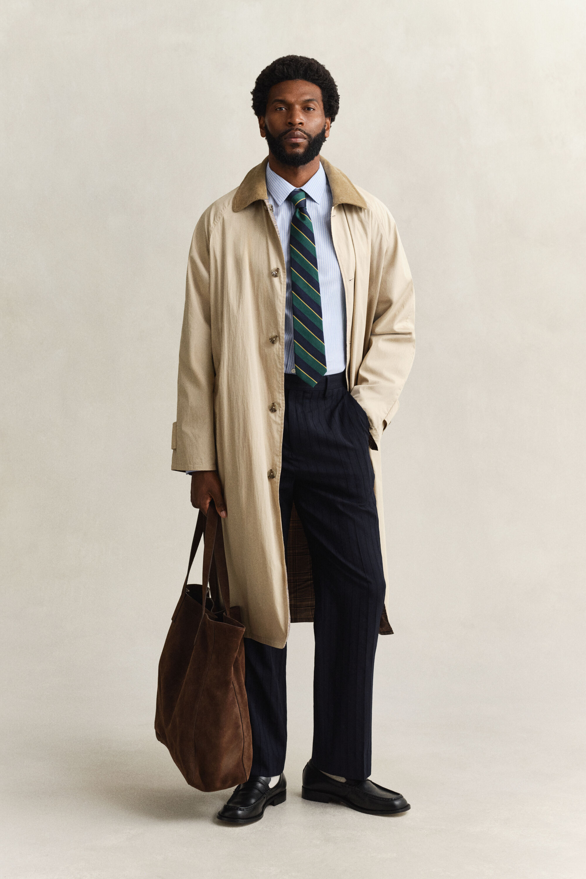 Gestreiftes Hemd aus Stretch-Popeline