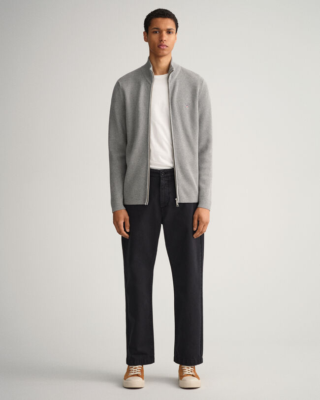 Strickjacke mit gerippter Struktur