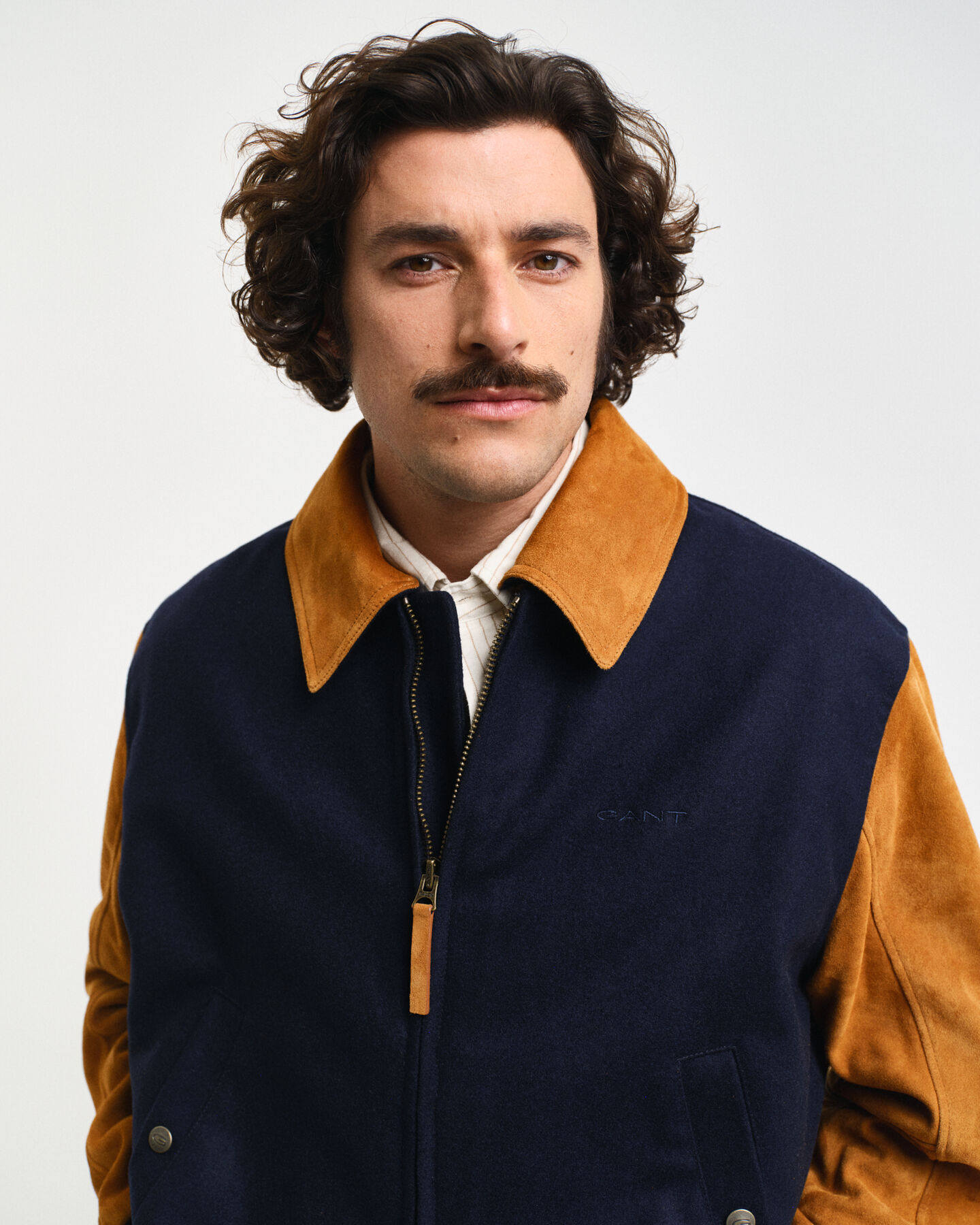 GANT Varsity Jacke aus Wolle und Veloursleder