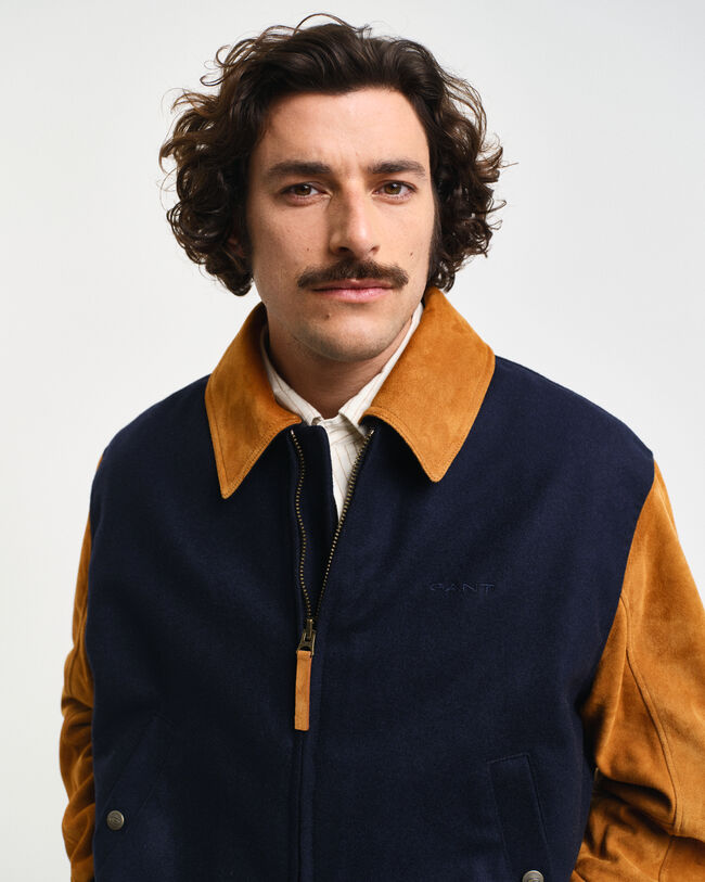 GANT Varsity Jacke aus Wolle und Veloursleder